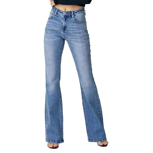 Risen Mid Rise Flare Jeans