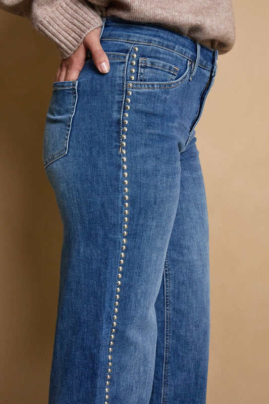 Jenna Studded Wide Leg Jeans