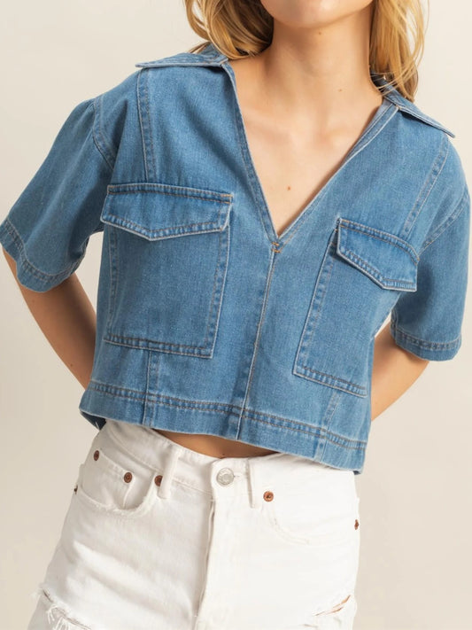 Salma Collared Denim Shirt