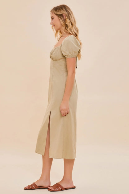 Alena Puff Sleeve Midi Dress