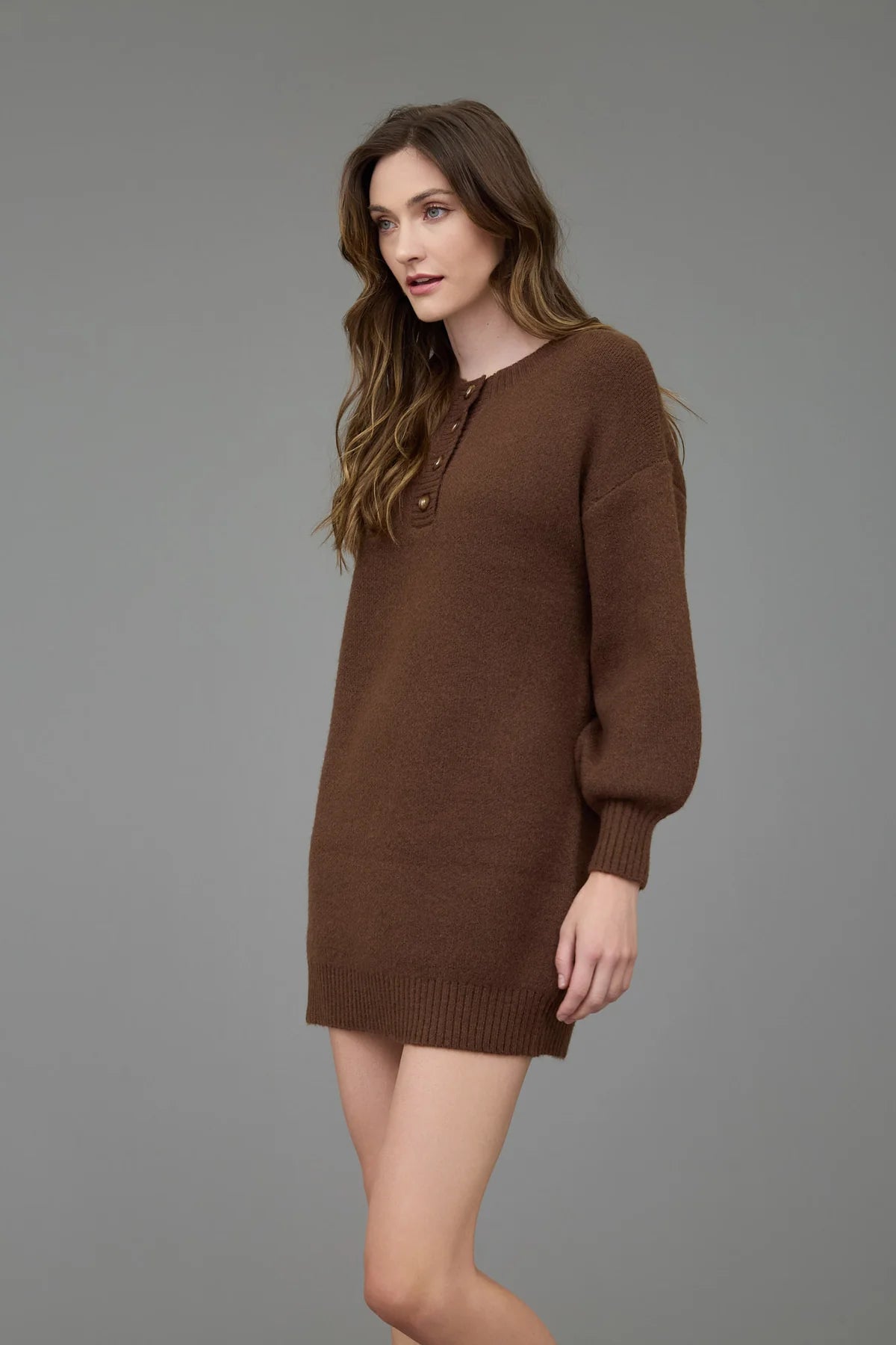 Nora Half Button Sweater Dress