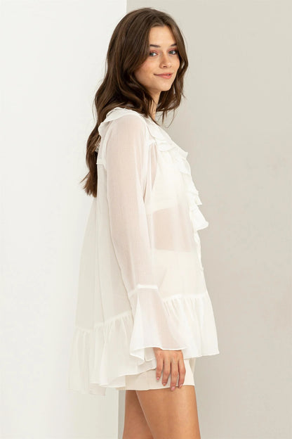 Carly Ruffled Tunic Top