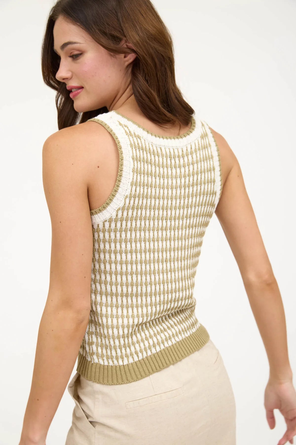 Ari Contrast Knit Tank