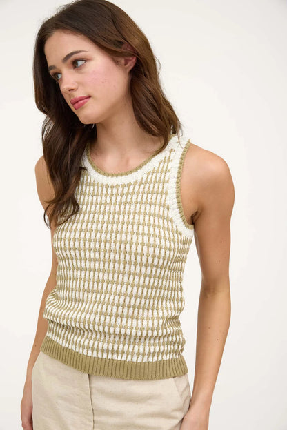 Ari Contrast Knit Tank