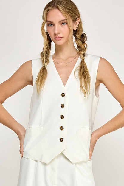 Elena Oversized Button Down Vest