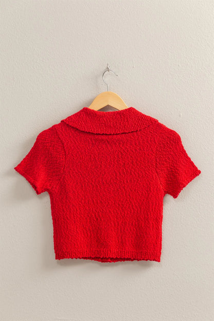 Maggie Button-Front Sweater Top